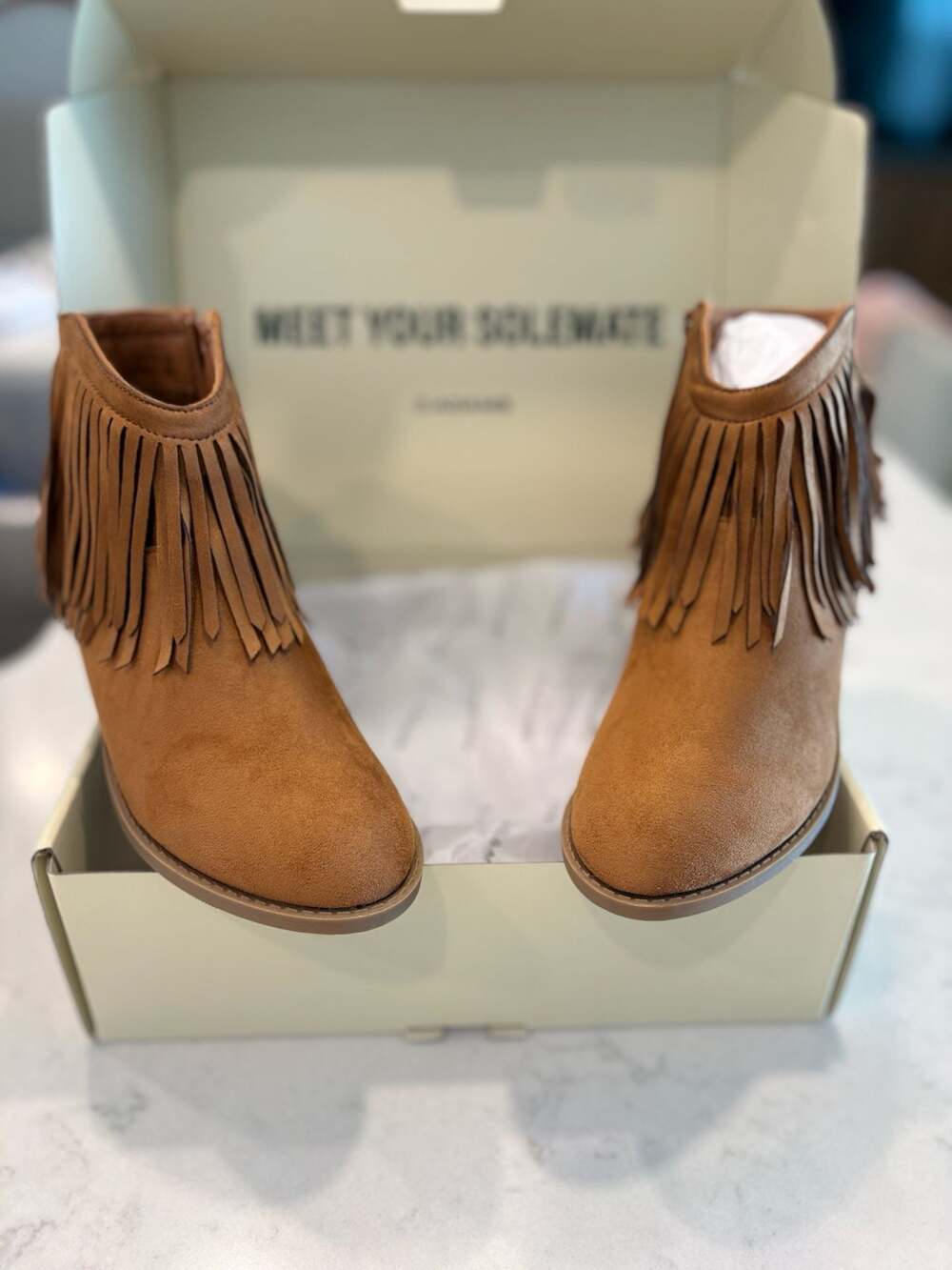 J. Adams Marrow Vegan Suede Fringe Ankle Boots